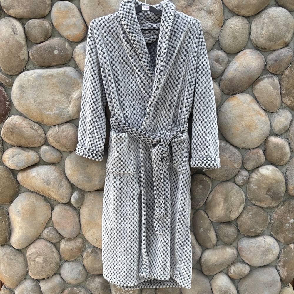 Lights Off Gray Plush Bathrobe